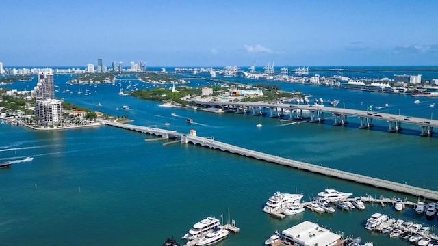 1750 N Bayshore Dr Unit 4801, Miami, FL 33132 - view of urban area featuring a notable bridge, a nearby body of water, and a marina