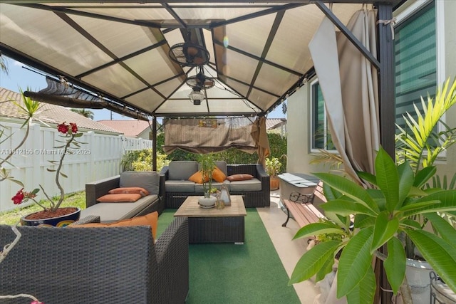18342 NW 11th St, Pembroke Pines, FL 33029 - view of patio / terrace featuring a gazebo and an outdoor living space