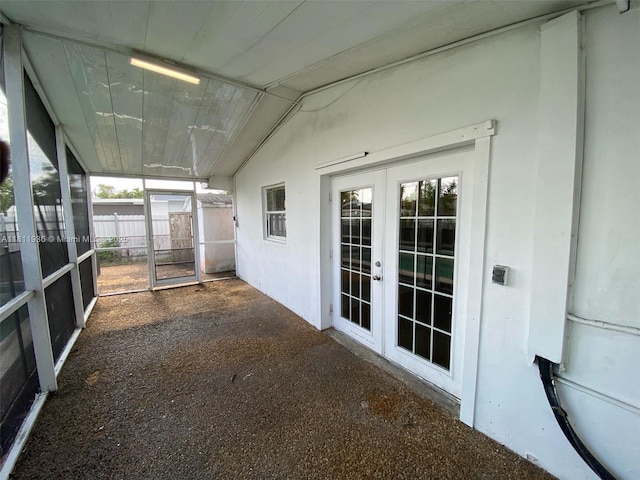 7521 Granada Blvd, Miramar, FL 33023 - unfurnished sunroom with french doors and vaulted ceiling