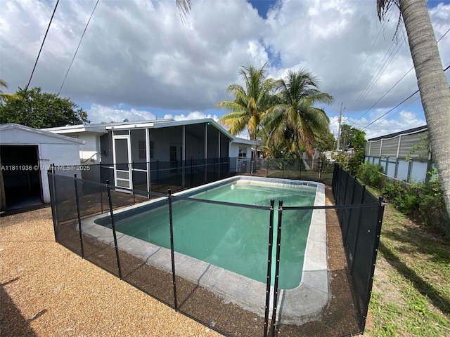 7521 Granada Blvd, Miramar, FL 33023 - view of pool featuring a sunroom