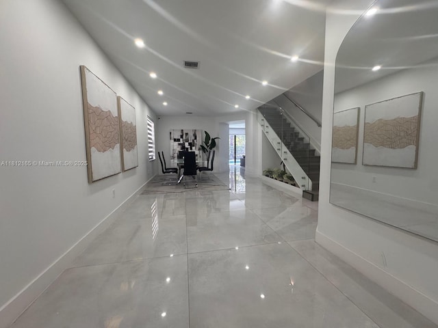 10003 NW 89th Ter, Doral, FL 33178 - corridor featuring stairway, baseboards, and recessed lighting