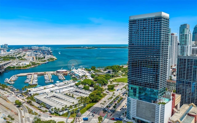 398 NE 5th St Unit 2704, Miami, FL 33132 - view of urban area with a large body of water and a marina