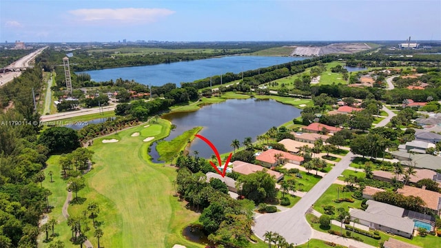 8244 Lakeview Dr, West Palm Beach, FL 33412 - aerial view of property's location featuring a nearby body of water, a local golf course, and nearby suburban area