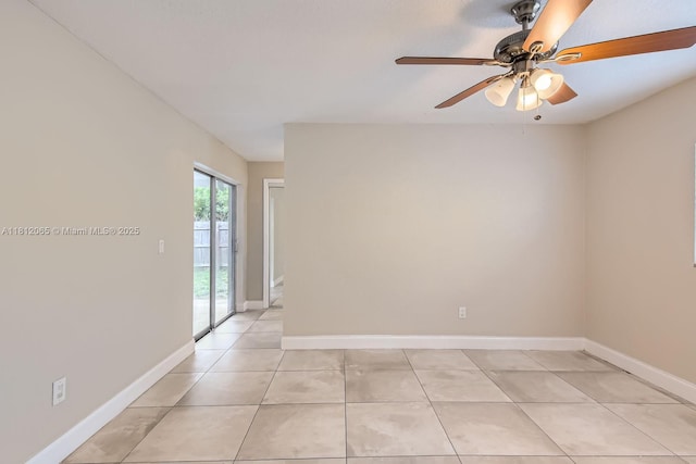 9353 SW 1st Pl, Boca Raton, FL 33428 - spare room with a ceiling fan, light tile patterned floors, and baseboards