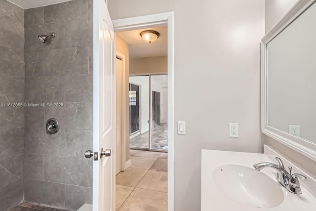 9353 SW 1st Pl, Boca Raton, FL 33428 - full bath featuring tiled shower, tile patterned floors, and vanity