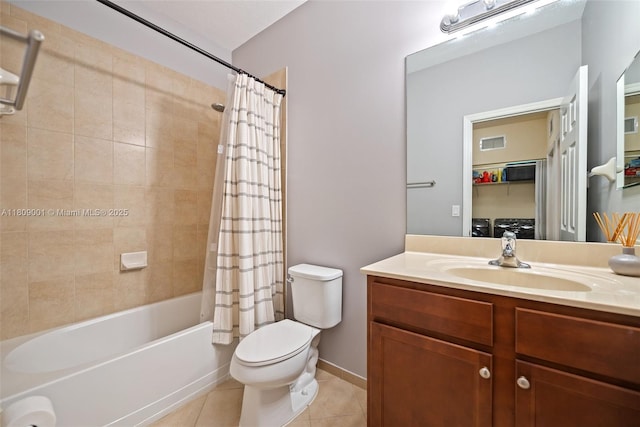 23900 SW 118th Ave, Homestead, FL 33032 - full bath with tile patterned flooring, toilet, vanity, and shower / bathtub combination with curtain