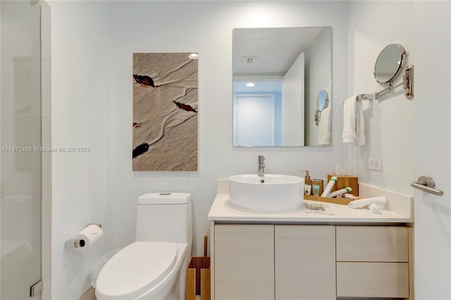 2602 E Hallandale Beach Blvd Unit R1709, Hallandale Beach, FL 33009 - full bathroom featuring vanity, toilet, and an enclosed shower