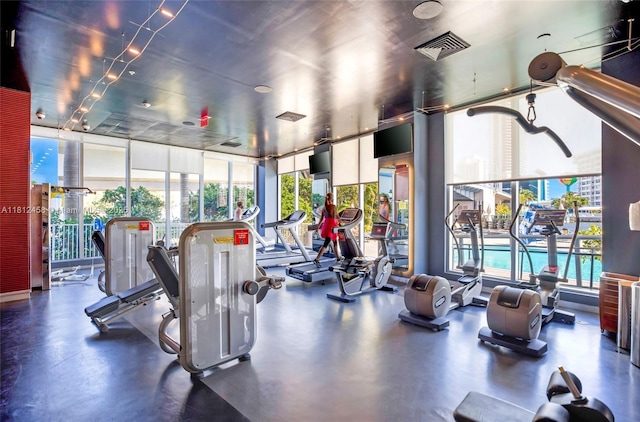 2602 E Hallandale Beach Blvd Unit R1709, Hallandale Beach, FL 33009 - workout area featuring plenty of natural light