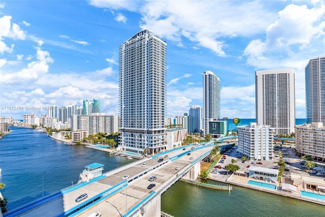 2602 E Hallandale Beach Blvd Unit R1709, Hallandale Beach, FL 33009 - view of city skyline with a nearby body of water