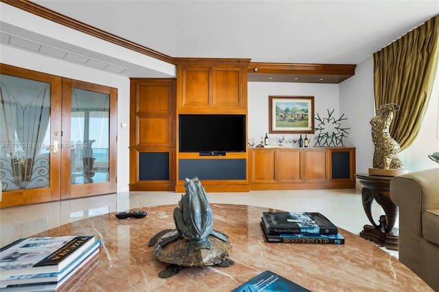 19955 NE 38th Ct Unit 2204, Aventura, FL 33180 - workout area with french doors and tile patterned flooring