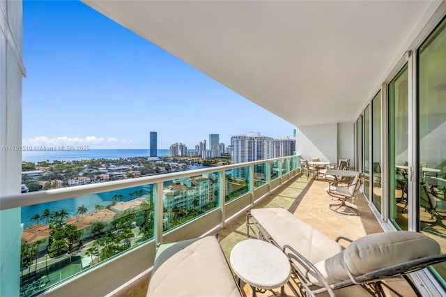 19955 NE 38th Ct Unit 2204, Aventura, FL 33180 - balcony featuring a view of skyline and a water view