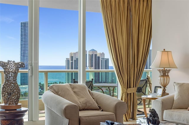 19955 NE 38th Ct Unit 2204, Aventura, FL 33180 - living area with a view of city and a water view