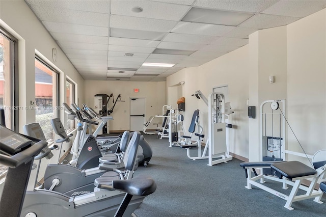 3170 Holiday Springs Blvd Unit 6-209, Margate, FL 33063 - gym featuring a drop ceiling