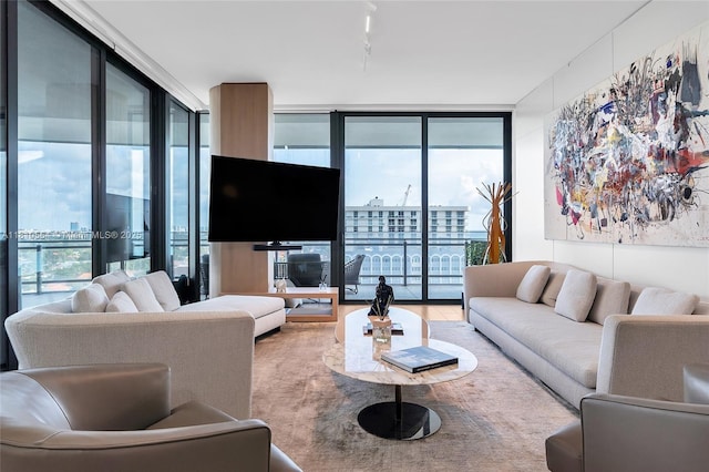 8701 Collins Ave Unit 905, Miami Beach, FL 33154 - living area with a wall of windows