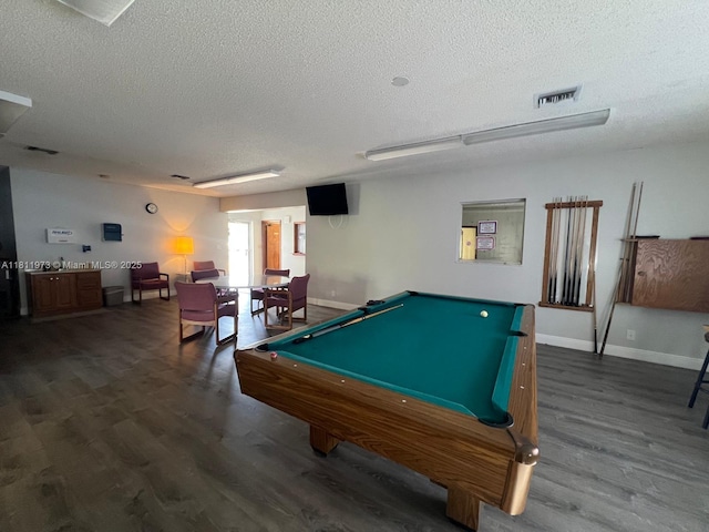 1300 N 12th Ct Unit 8A, Hollywood, FL 33019 - game room with a textured ceiling, wood finished floors, pool table, and baseboards