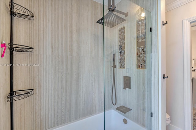 2750 SW 86th Way, Davie, FL 33328 - full bath with shower / bath combination, toilet, and ornamental molding