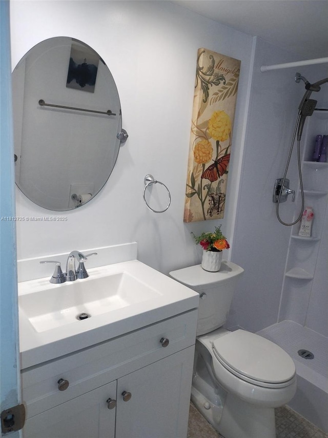 3300 N Palm Aire Dr Unit 706, Pompano Beach, FL 33069 - bathroom with a shower, vanity, and toilet