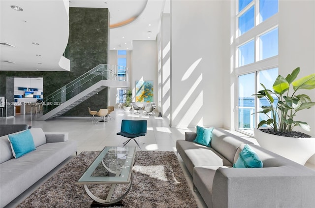 1900 N Bayshore Dr Unit 3605, Miami, FL 33132 - lobby featuring a towering ceiling and stairway