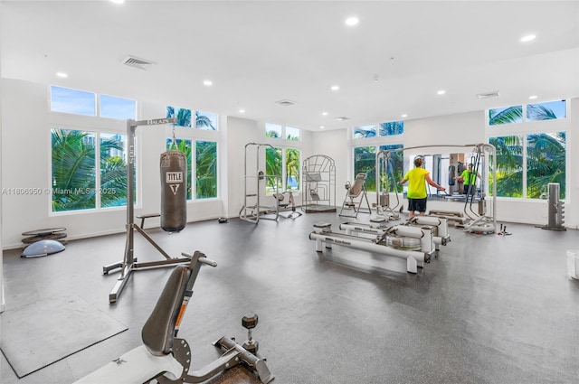 1900 N Bayshore Dr Unit 3605, Miami, FL 33132 - gym with recessed lighting