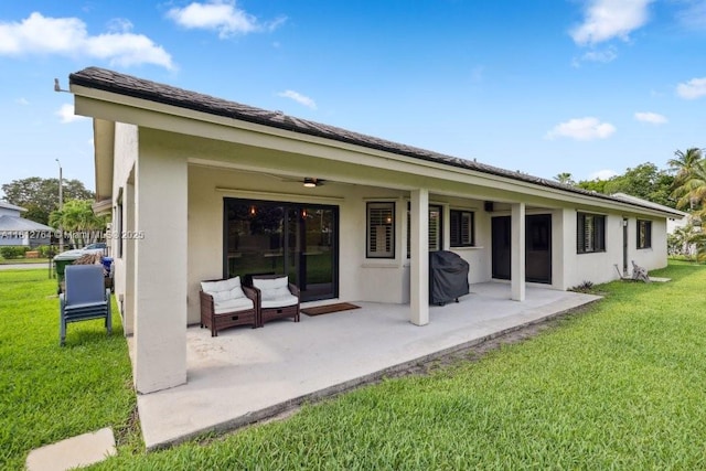 20141 NW 8th St, Pembroke Pines, FL 33029 - rear view of house featuring a patio area, a lawn, and stucco siding