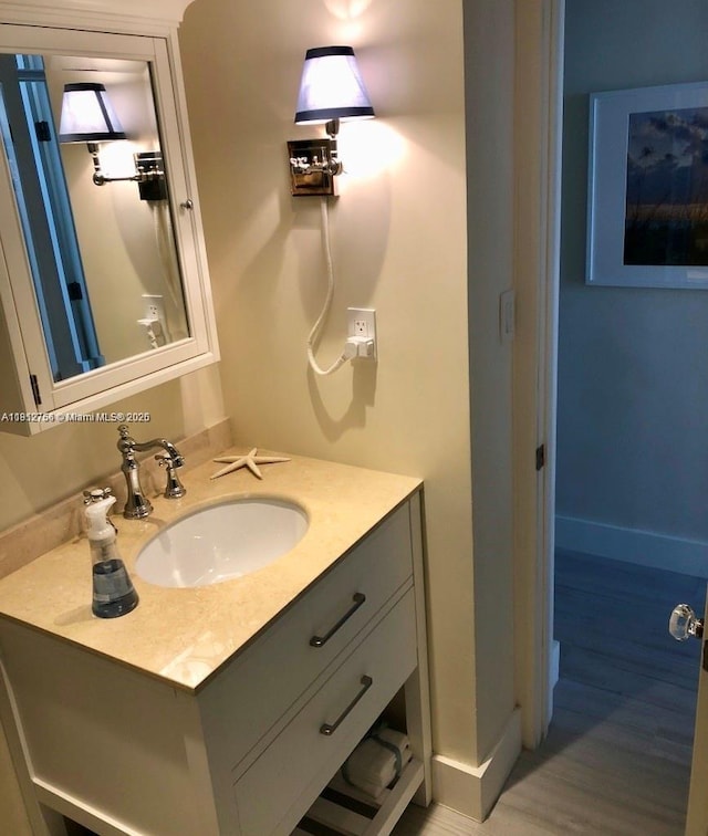 5161 Collins Ave Unit 315, Miami Beach, FL 33140 - bathroom featuring vanity and baseboards