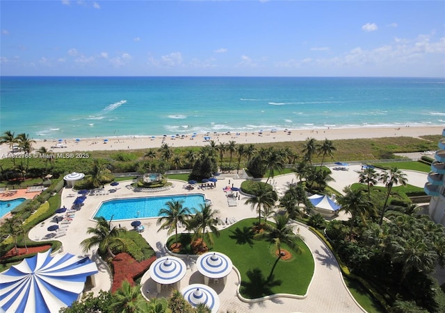 5161 Collins Ave Unit 315, Miami Beach, FL 33140 - bird's eye view of unending shoreline and a pool area
