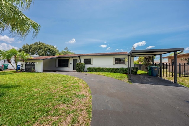 18801 NW 29th Ct, Miami Gardens, FL 33056 - view of front of house with asphalt driveway, stucco siding, and a carport
