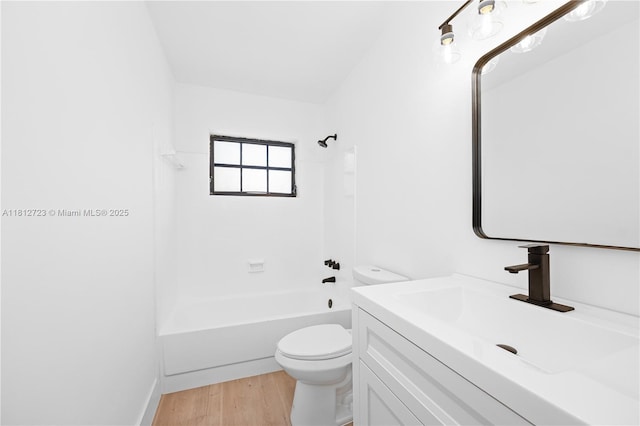 18801 NW 29th Ct, Miami Gardens, FL 33056 - full bath with toilet, vanity, tub / shower combination, and wood finished floors