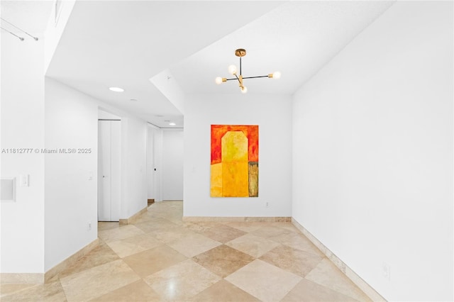 21055 Yacht Club Dr Unit 2104, Aventura, FL 33180 - unfurnished room with recessed lighting, a chandelier, and baseboards
