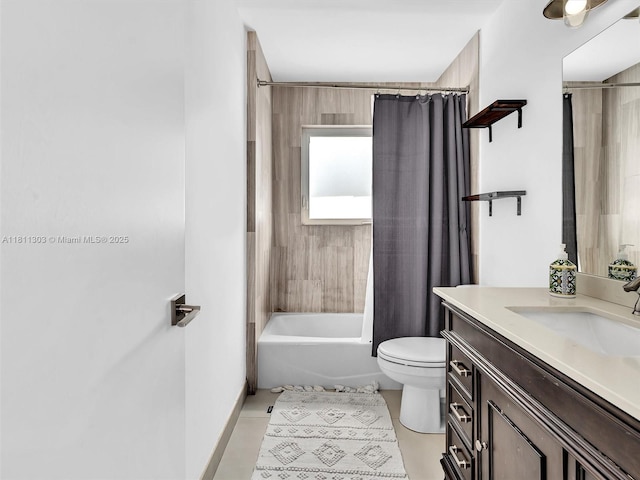 13381 SW 151st Ter, Miami, FL 33186 - full bathroom with vanity, toilet, shower / bath combination with curtain, and tile patterned flooring