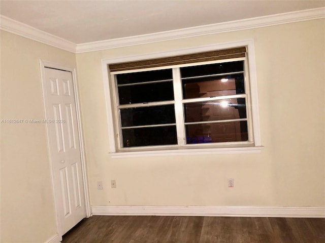 17255 SW 95th Ave Unit D-349, Palmetto Bay, FL 33157 - spare room with dark wood finished floors, ornamental molding, and baseboards