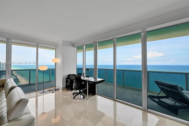 1830 S Ocean Dr Unit 3801, Hallandale Beach, FL 33009 - office area with expansive windows and a water view