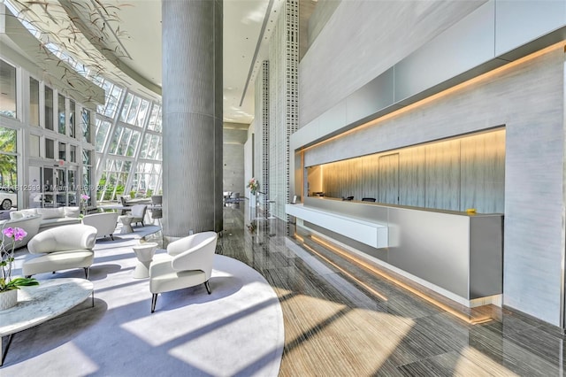1830 S Ocean Dr Unit 3801, Hallandale Beach, FL 33009 - community lobby with a towering ceiling