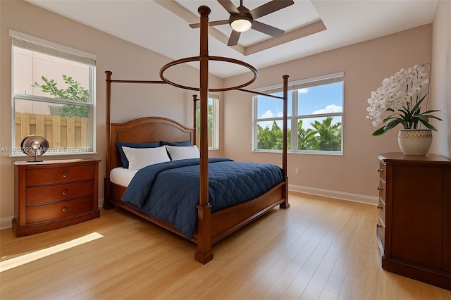 2046 SE 18th St, Homestead, FL 33035 - bedroom featuring light wood-style floors, baseboards, and a tray ceiling