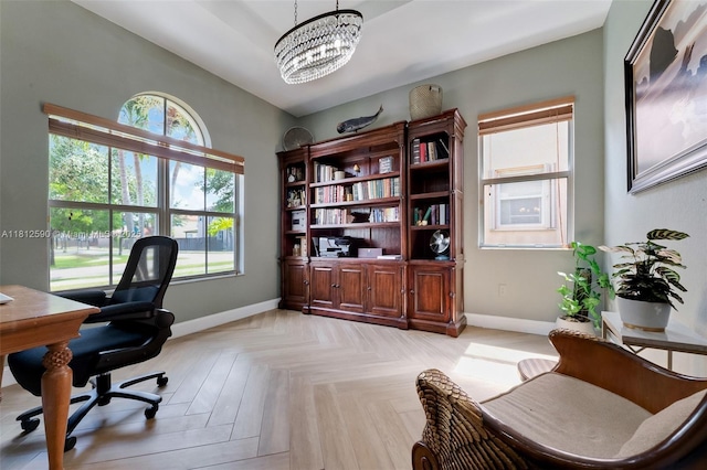 2046 SE 18th St, Homestead, FL 33035 - office featuring a chandelier and baseboards