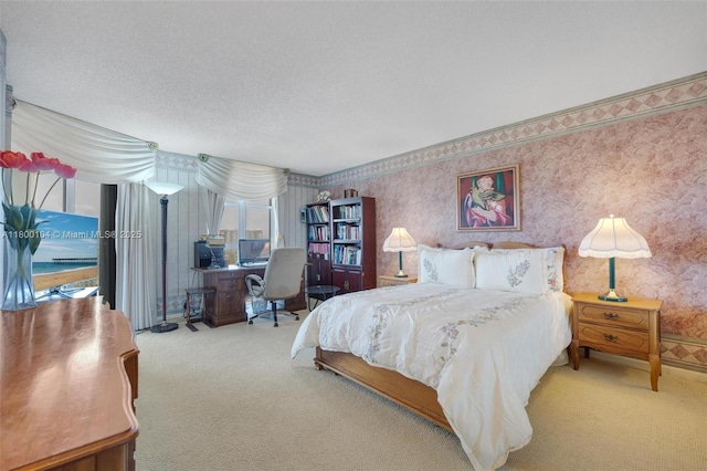 4000 Towerside Ter Unit 1403, Miami, FL 33138 - carpeted bedroom featuring wallpapered walls, an office area, and access to exterior