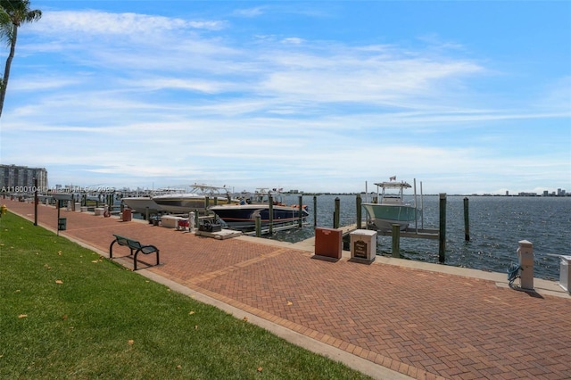 4000 Towerside Ter Unit 1403, Miami, FL 33138 - dock area with boat lift and a water view