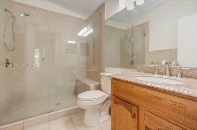 17368 SW 22nd Ct, Miramar, FL 33029 - full bath with tile patterned floors, vanity, a stall shower, and toilet