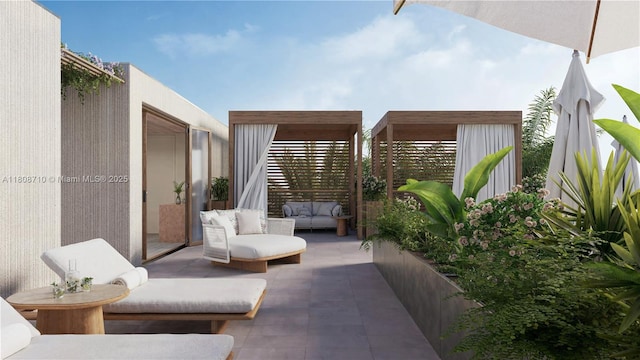 7918 W Dr Unit 701, North Bay Village, FL 33141 - view of patio with outdoor lounge area