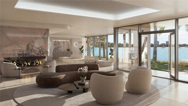 7918 W Dr Unit 704, North Bay Village, FL 33141 - lobby with a water view and expansive windows