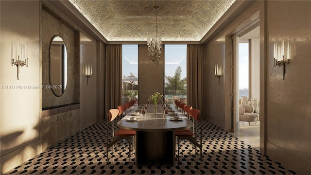 7918 W Dr Unit 704, North Bay Village, FL 33141 - dining room with a chandelier