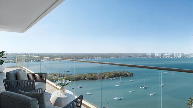 7918 W Dr Unit Ph-2002, North Bay Village, FL 33141 - balcony featuring a water view