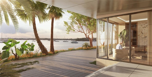 7918 W Dr Unit Ph-2002, North Bay Village, FL 33141 - view of patio / terrace with a water view