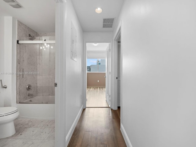 253 NE 2nd St Unit 3108, Miami, FL 33132 - hall with wood finished floors and baseboards
