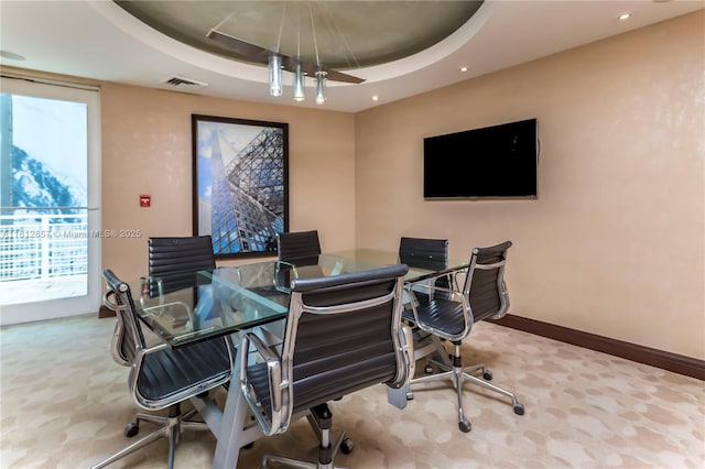 253 NE 2nd St Unit 3108, Miami, FL 33132 - office area featuring a raised ceiling and recessed lighting