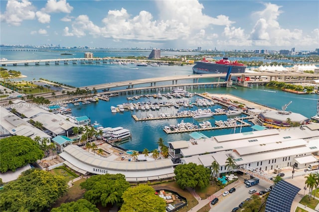 253 NE 2nd St Unit 3108, Miami, FL 33132 - view of urban area featuring a notable bridge, a large body of water, and numerous boat docks