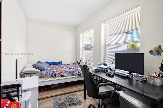 504 SW 5th Ave, Hallandale Beach, FL 33009 - bedroom featuring wood finished floors, multiple windows, and a desk