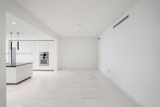 300 Biscayne Boulevard Way Unit 1904C, Miami, FL 33131 - unfurnished living room featuring light marble finish flooring, recessed lighting, and baseboards