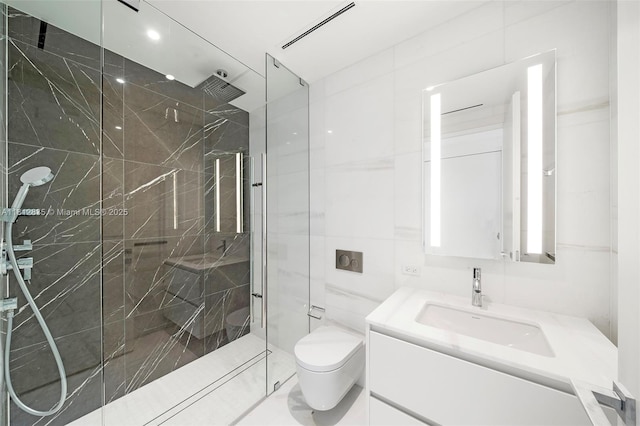300 Biscayne Boulevard Way Unit 1904C, Miami, FL 33131 - full bath featuring a marble finish shower, vanity, and toilet