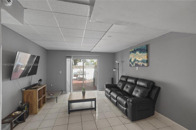 8022 SW 151st Ct Unit 603, Miami, FL 33193 - living room featuring a paneled ceiling and light tile patterned floors
